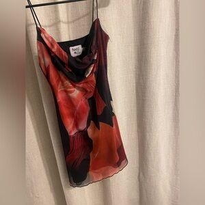 Princess Polly Strapless Dress in Red and Black